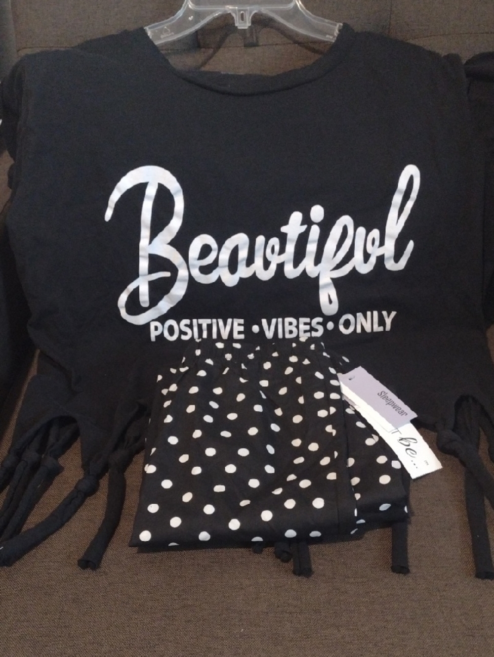 Black T. with Sleep Wear Shorts
